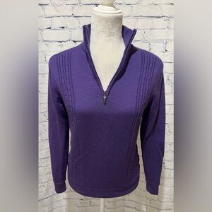 Kartel Womens Sweater Wool/Acrylic Lined Purple Size Small